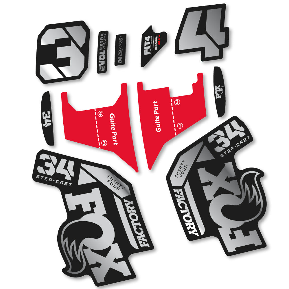 Autocollant Fox 34 Factory Step Cast 2022, Fourche 29, Vélo vinyle sticker