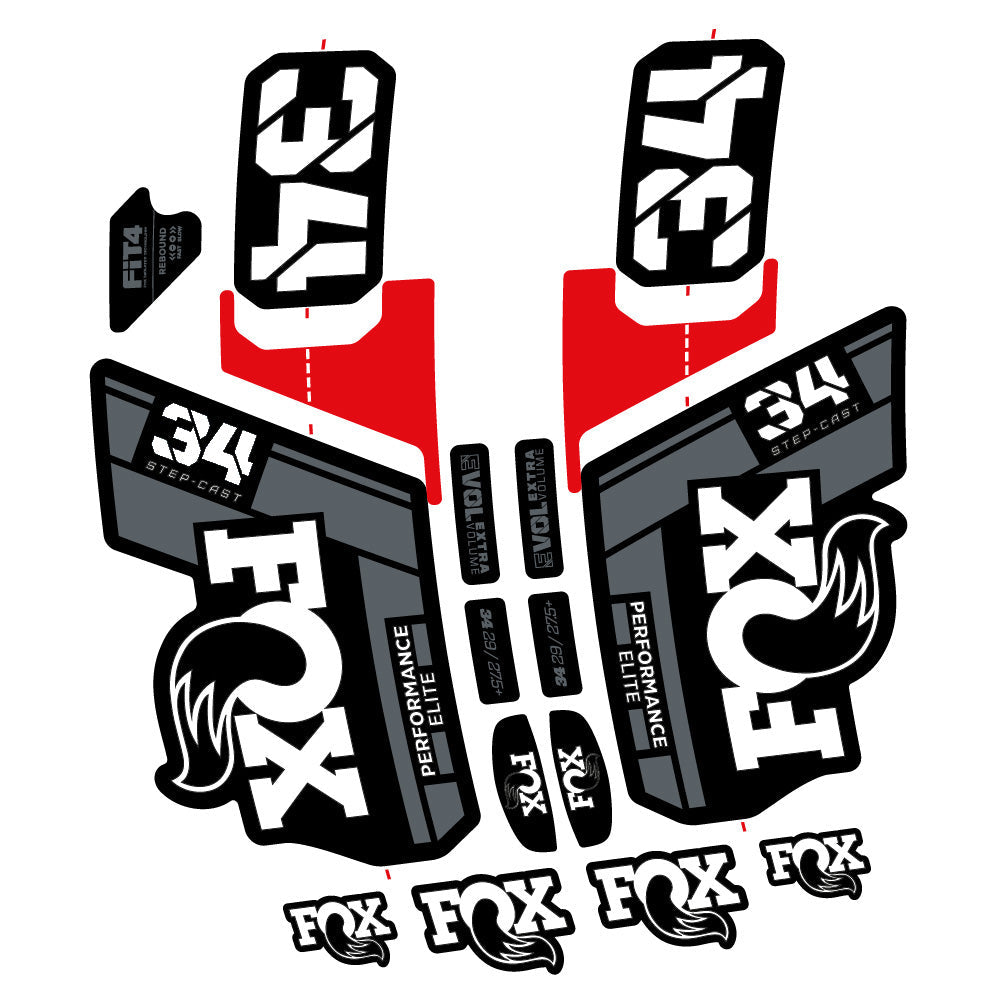 Autocollant Fox 34 SC Elite 2021, Fourche 29, Autocollant Vélo vinyle