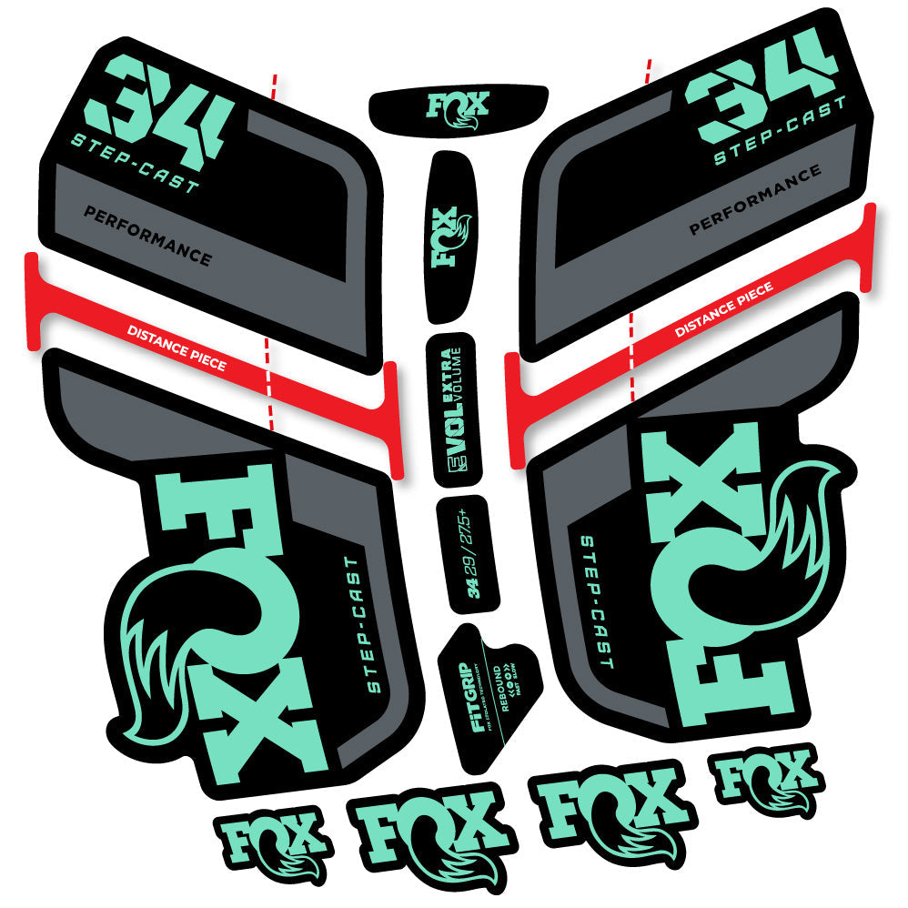 Autocollant Fox 34 SC Performance 2022, Fourche 29, Autocollant Vélo vinyle