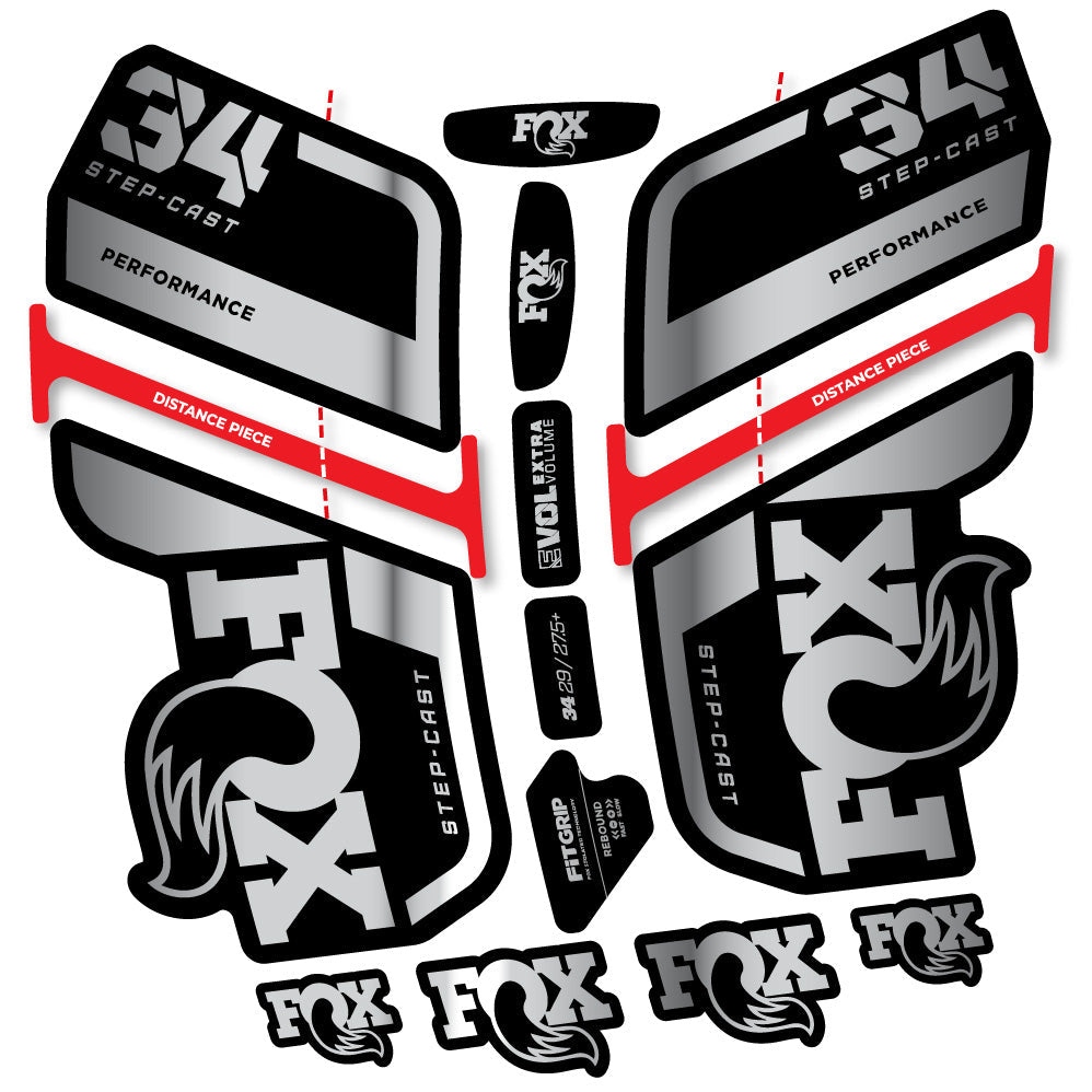 Autocollant Fox 34 SC Performance 2022, Fourche 29, Autocollant Vélo vinyle