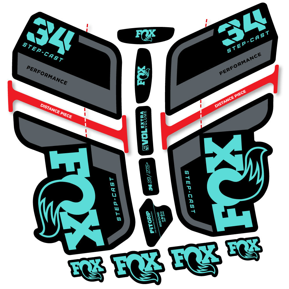 Autocollant Fox 34 SC Performance 2022, Fourche 29, Autocollant Vélo vinyle