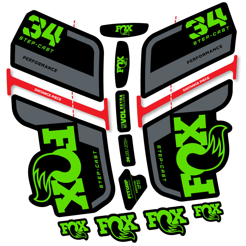 Autocollant Fox 34 SC Performance 2022, Fourche 29, Autocollant Vélo vinyle