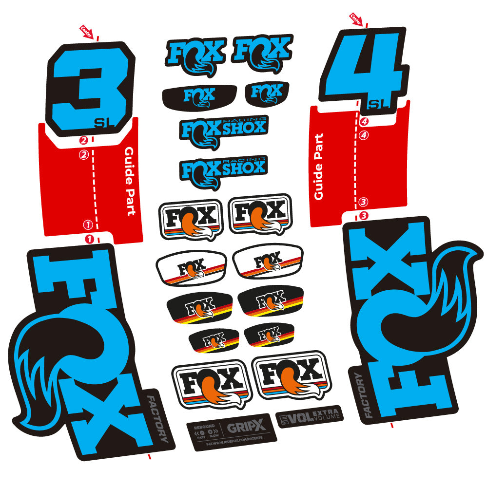Autocollant Fox 34 SL Factory, Fourche 29, Autocollant Vélo vinyle
