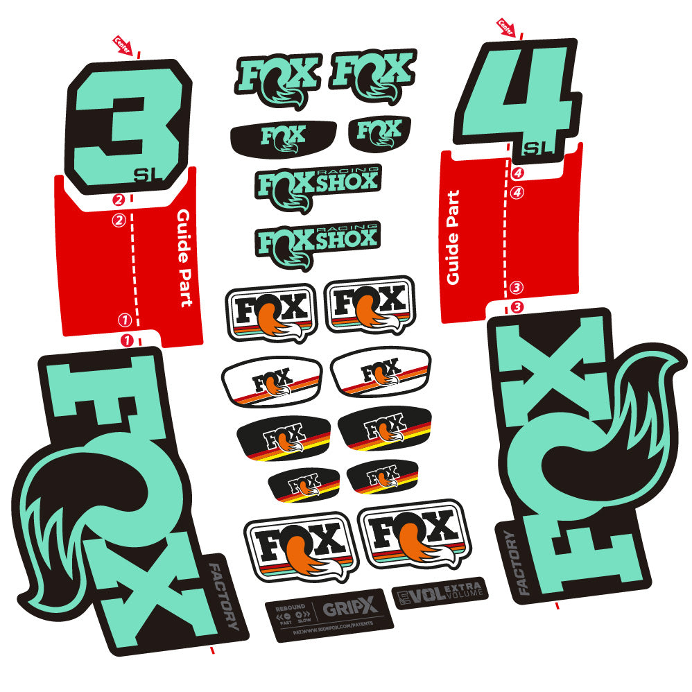 Autocollant Fox 34 SL Factory, Fourche 29, Autocollant Vélo vinyle