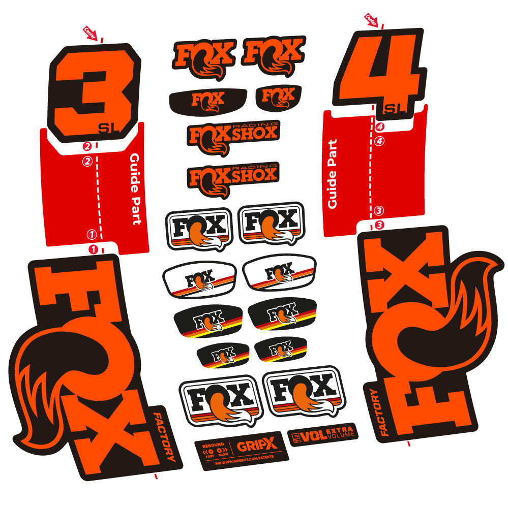 Autocollant Fox 34 SL Factory, Fourche 29, Autocollant Vélo vinyle