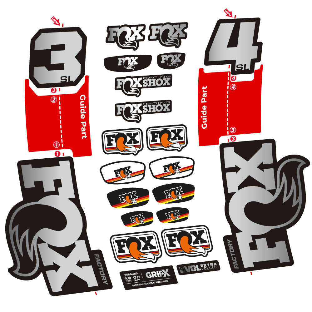 Autocollant Fox 34 SL Factory, Fourche 29, Autocollant Vélo vinyle