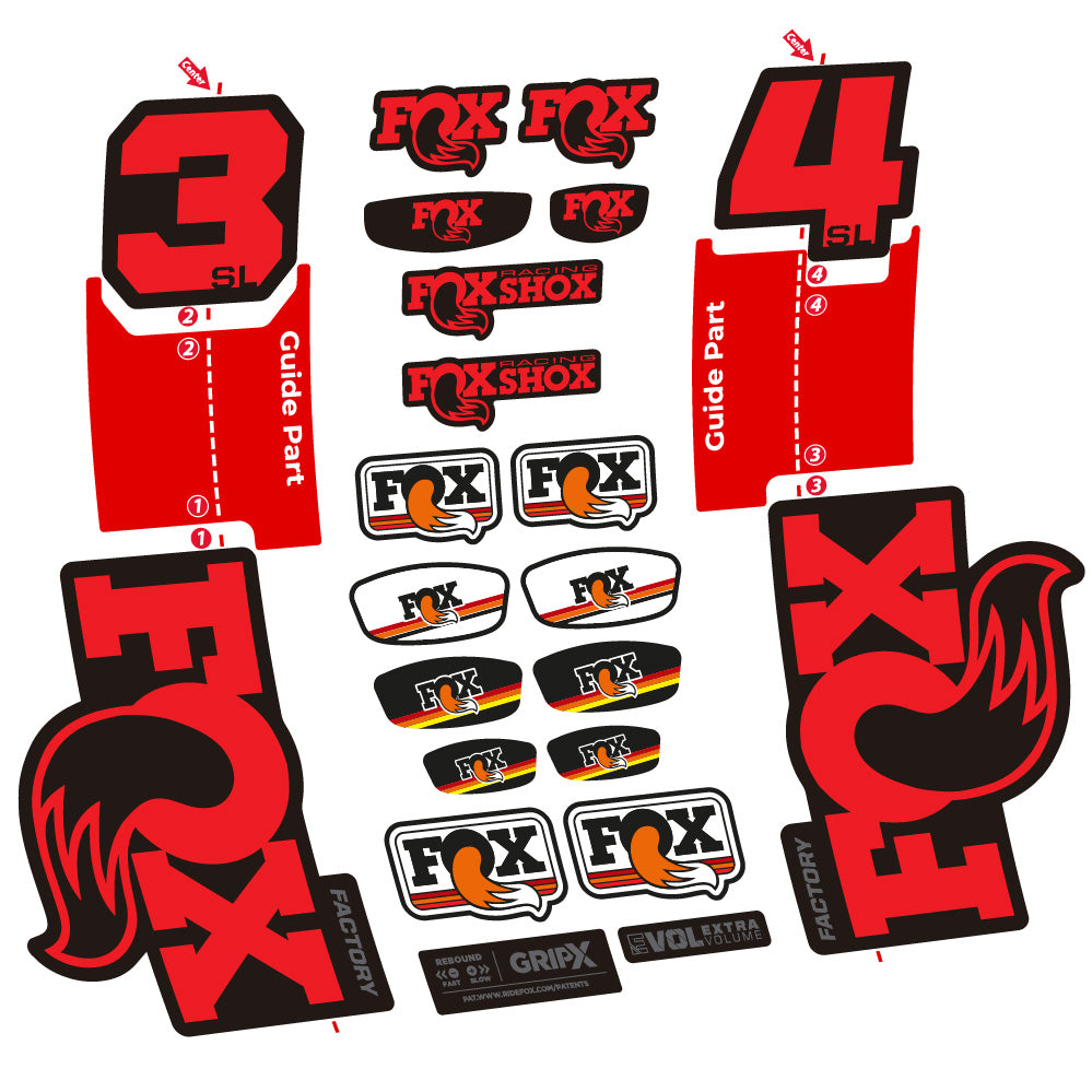 Autocollant Fox 34 SL Factory, Fourche 29, Autocollant Vélo vinyle