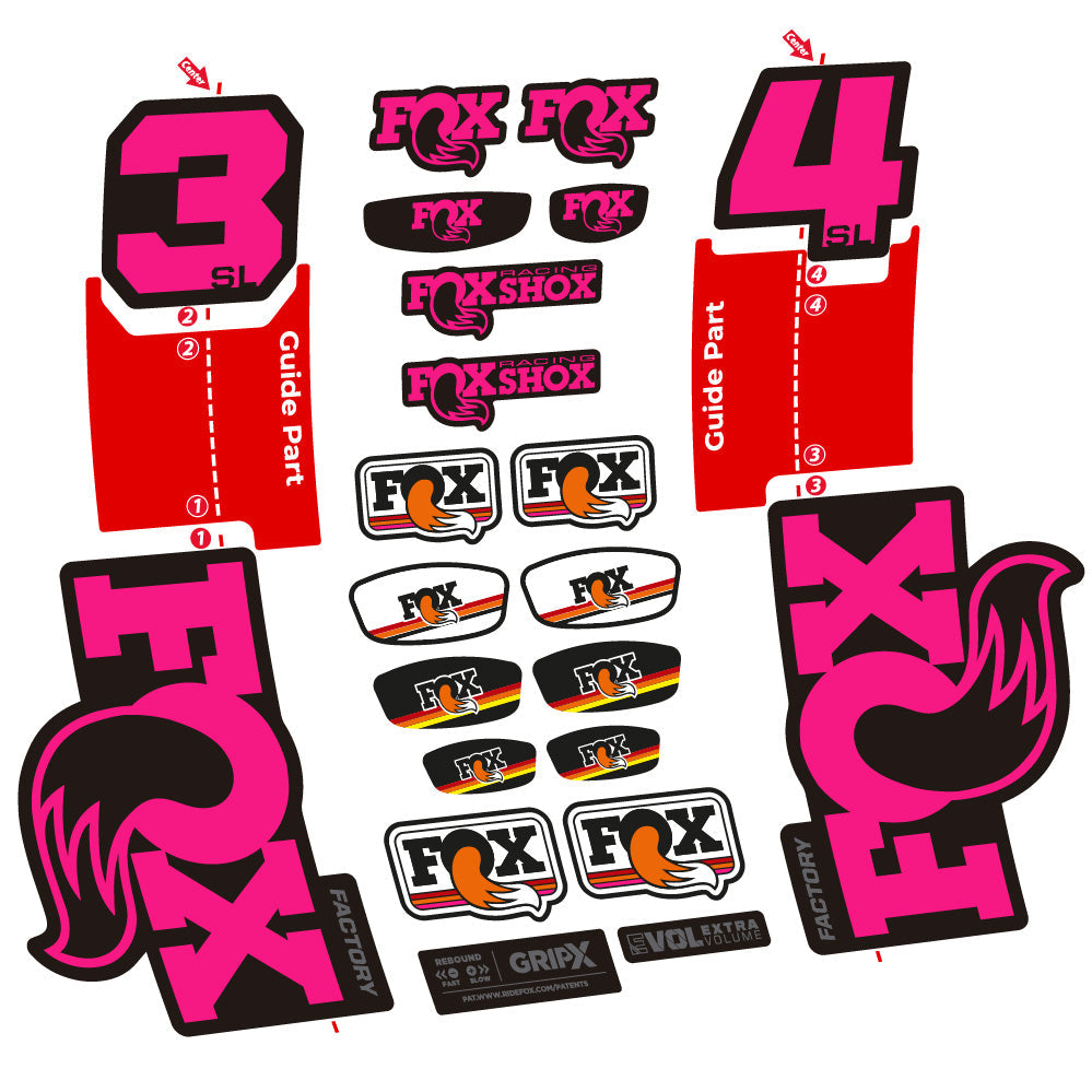 Autocollant Fox 34 SL Factory, Fourche 29, Autocollant Vélo vinyle