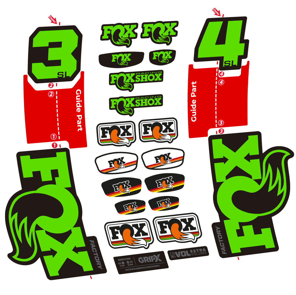 Autocollant Fox 34 SL Factory, Fourche 29, Autocollant Vélo vinyle