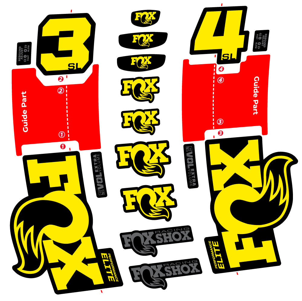 Autocollant FOX 34 SL Performance Elite, Fourche 29, Autocollant vélo vinyle