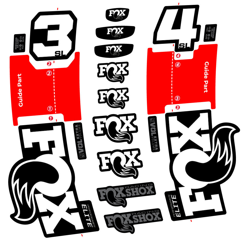 Autocollant FOX 34 SL Performance Elite, Fourche 29, Autocollant vélo vinyle