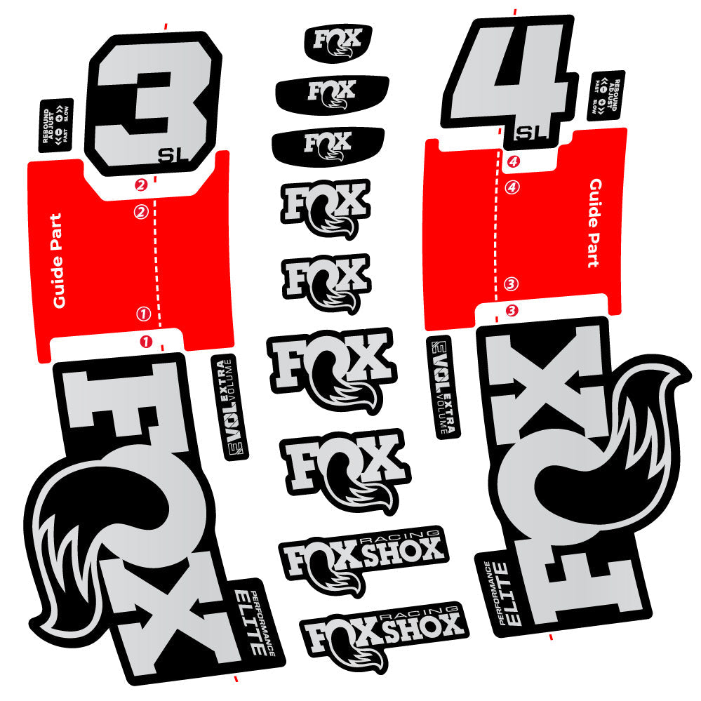 Autocollant FOX 34 SL Performance Elite, Fourche 29, Autocollant vélo vinyle