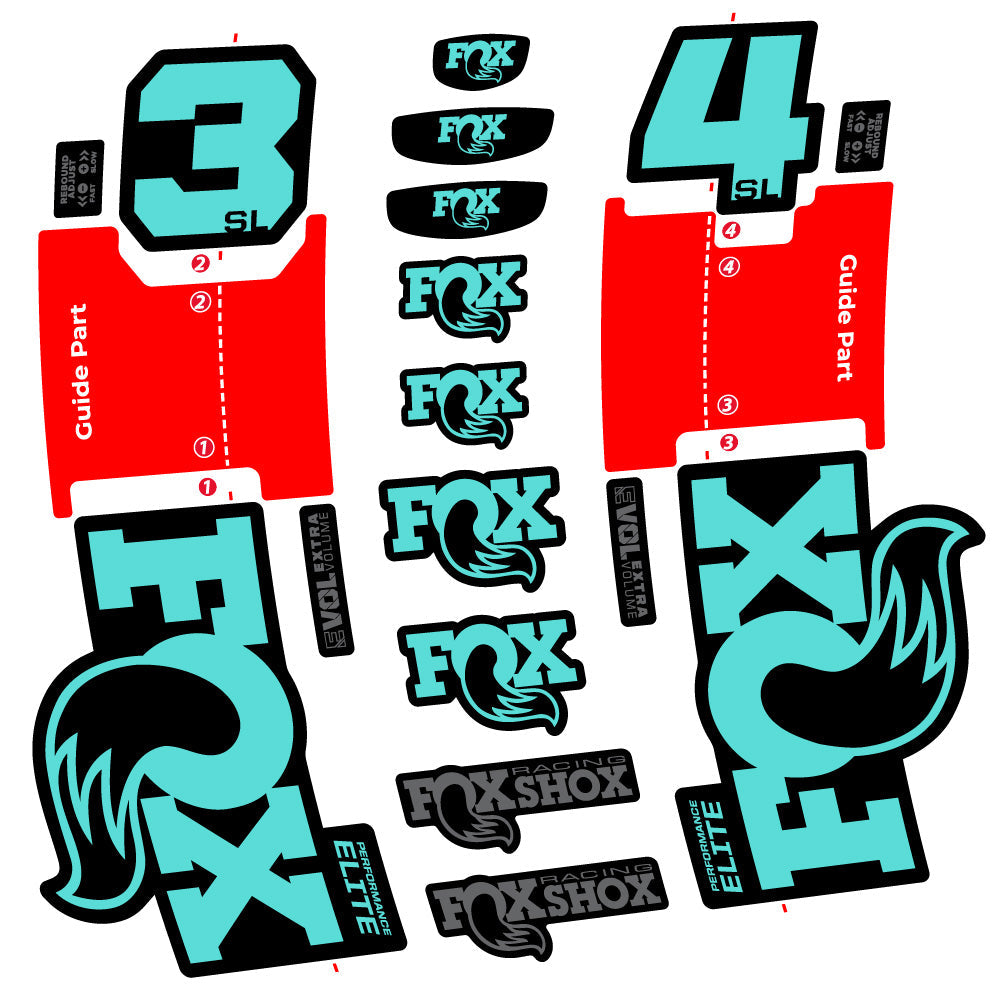 Autocollant FOX 34 SL Performance Elite, Fourche 29, Autocollant vélo vinyle