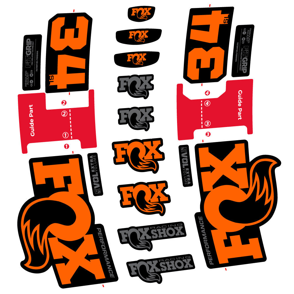 Autocollant Fox 34 SL Performance, Fourche 29, Vélo vinyle autocollant