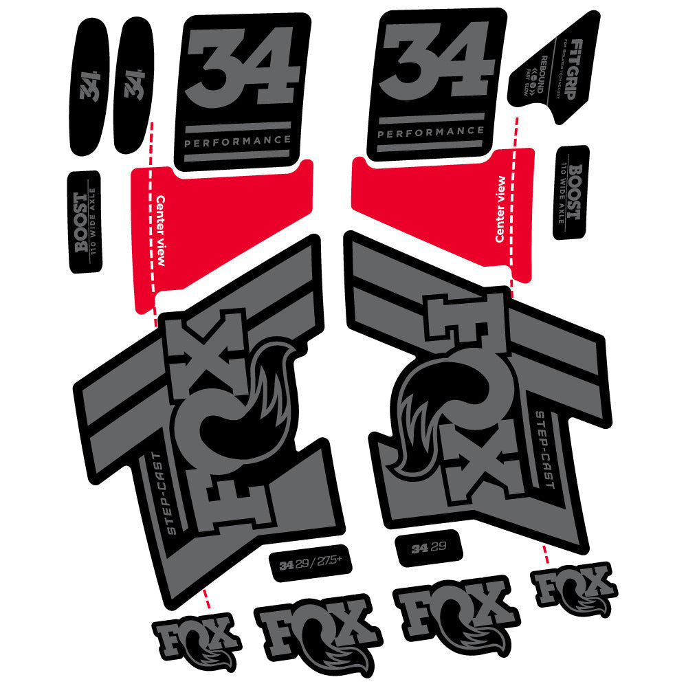 Autocollant Fox 34 SC Performance 2019 Vélo Fourche vinyle autocollant