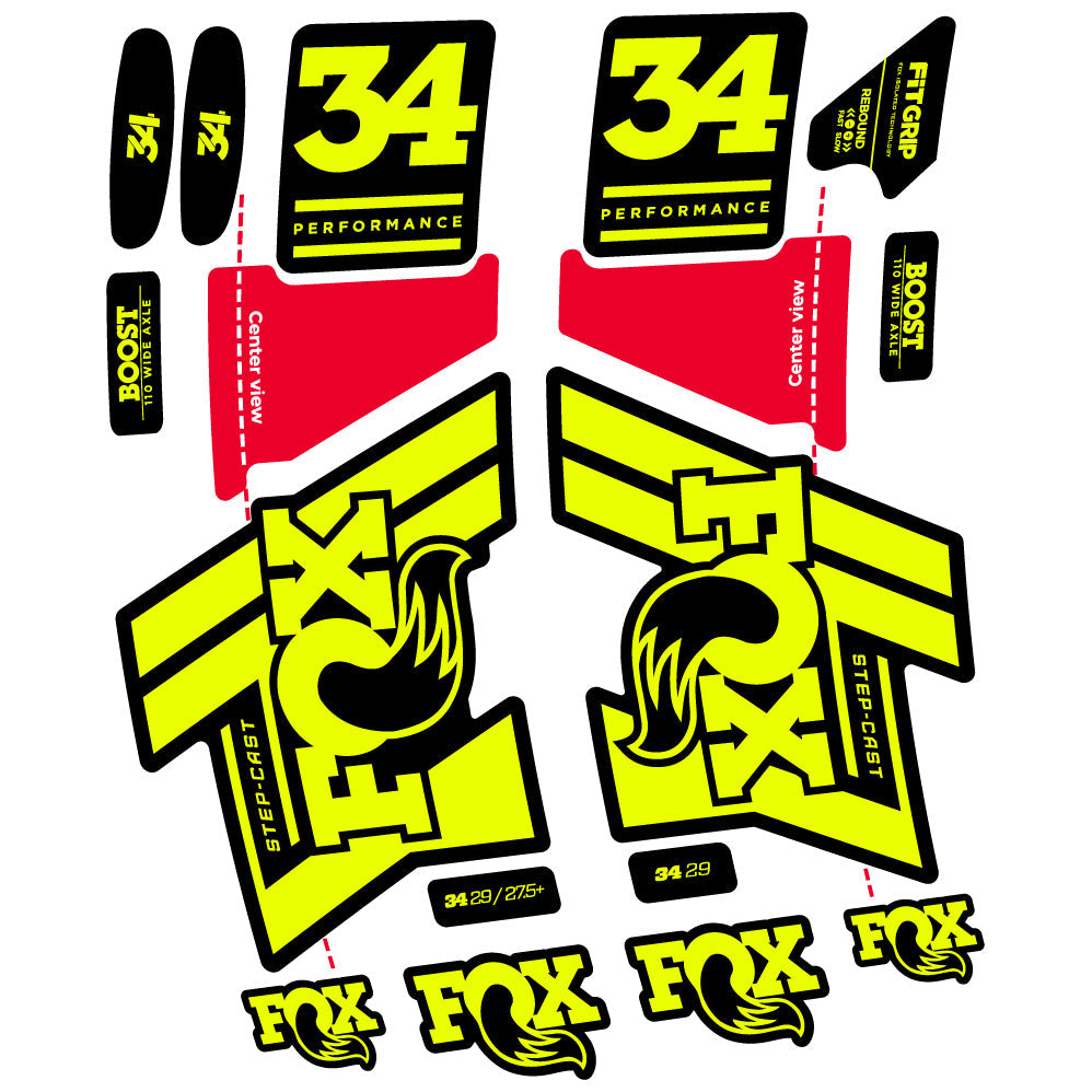 Autocollant Fox 34 SC Performance 2019 Vélo Fourche vinyle autocollant