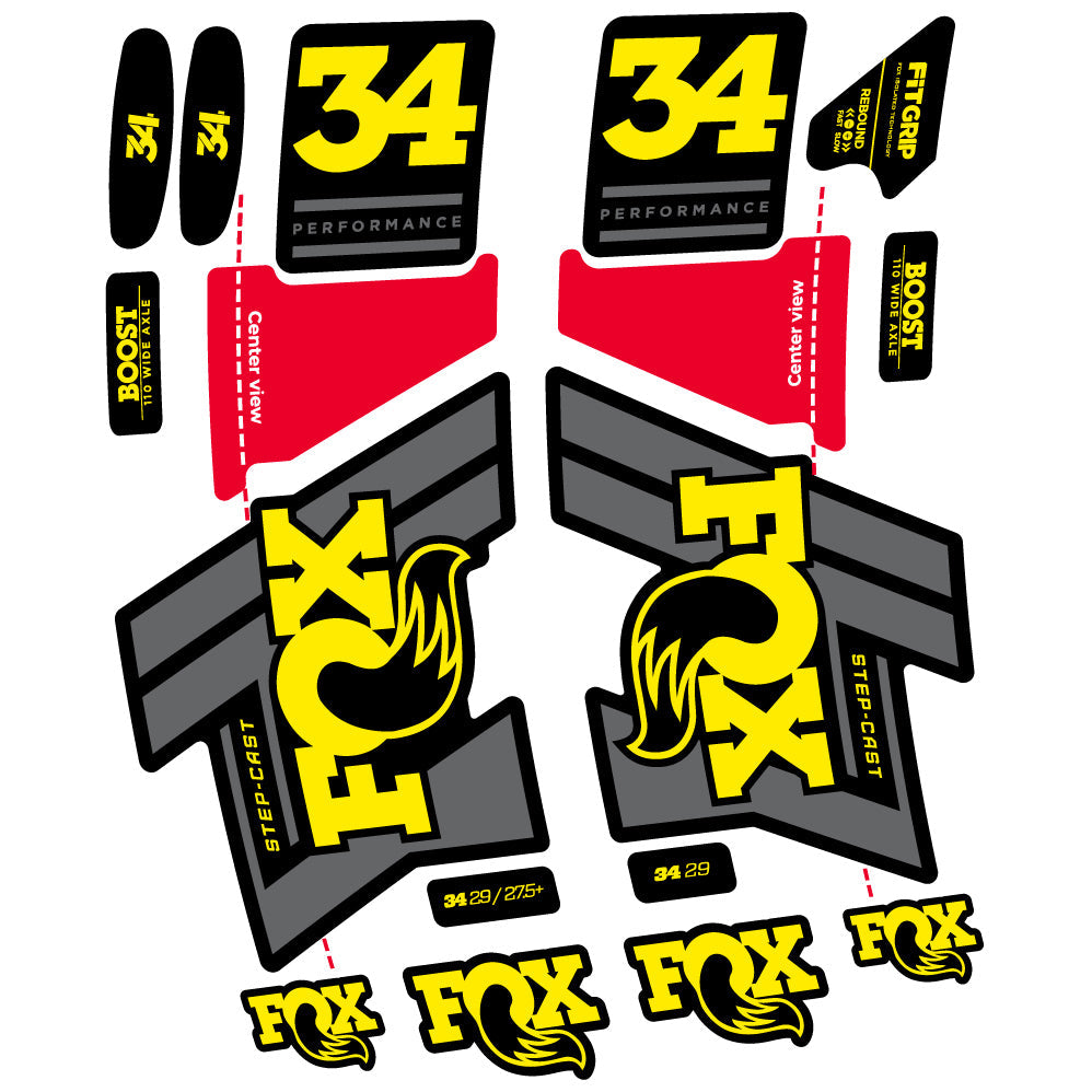 Autocollant Fox 34 SC Performance 2019 Vélo Fourche vinyle autocollant