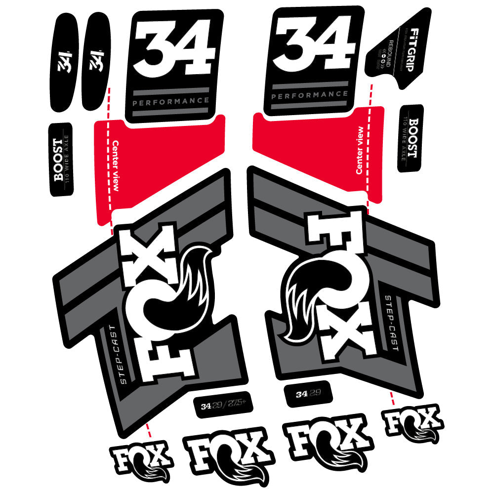 Autocollant Fox 34 SC Performance 2019 Vélo Fourche vinyle autocollant
