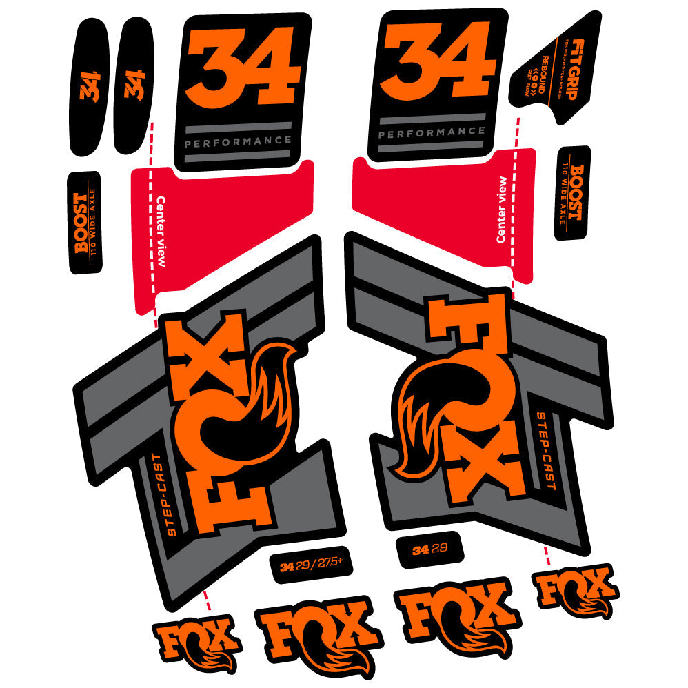 Autocollant Fox 34 SC Performance 2019 Vélo Fourche vinyle autocollant