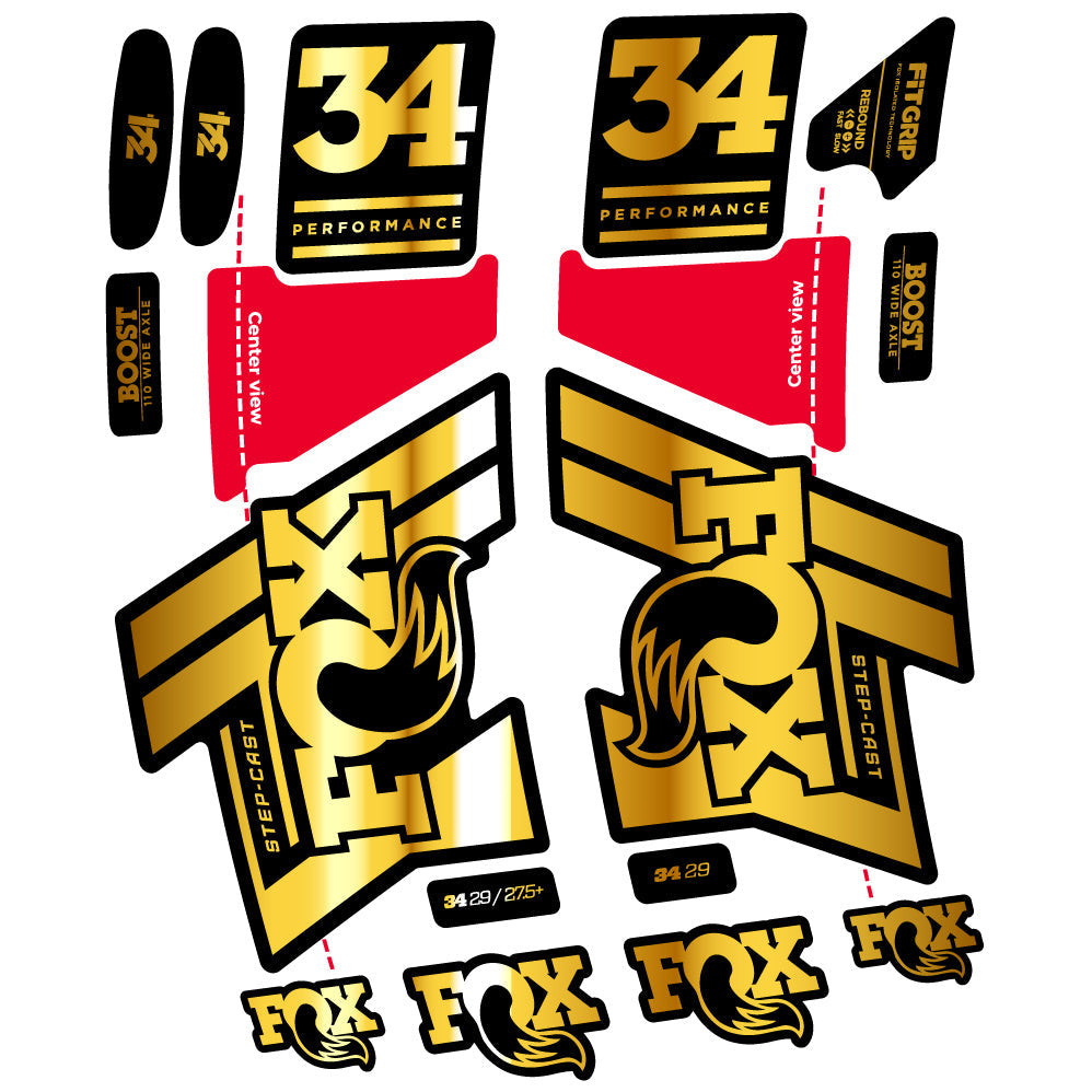 Autocollant Fox 34 SC Performance 2019 Vélo Fourche vinyle autocollant