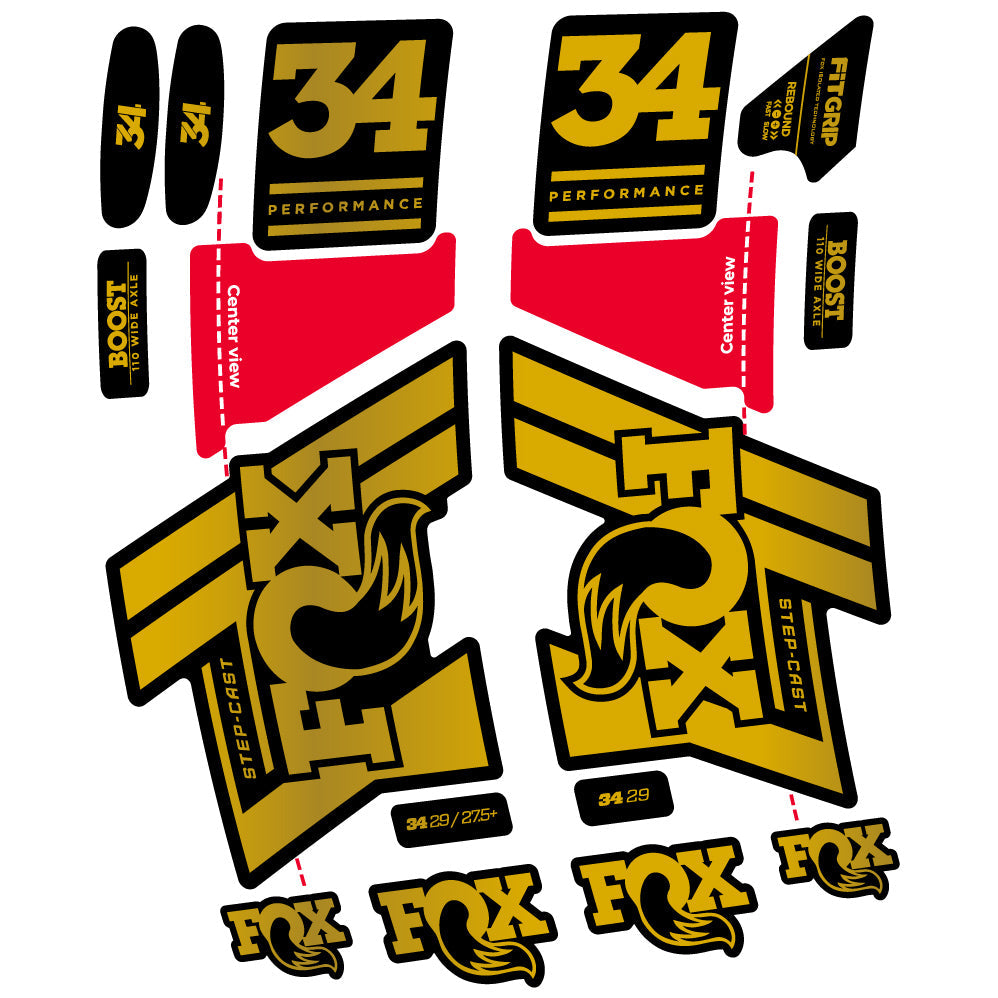Autocollant Fox 34 SC Performance 2019 Vélo Fourche vinyle autocollant