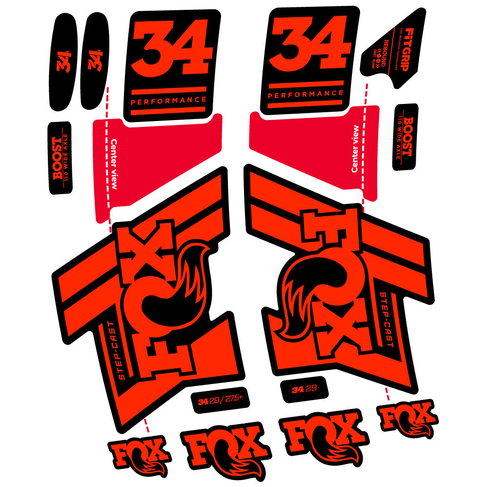Autocollant Fox 34 SC Performance 2019 Vélo Fourche vinyle autocollant