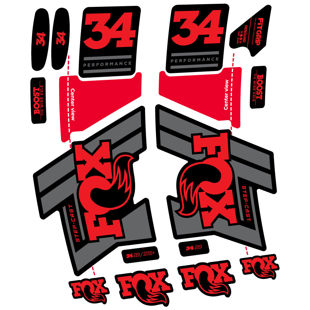 Autocollant Fox 34 SC Performance 2019 Vélo Fourche vinyle autocollant