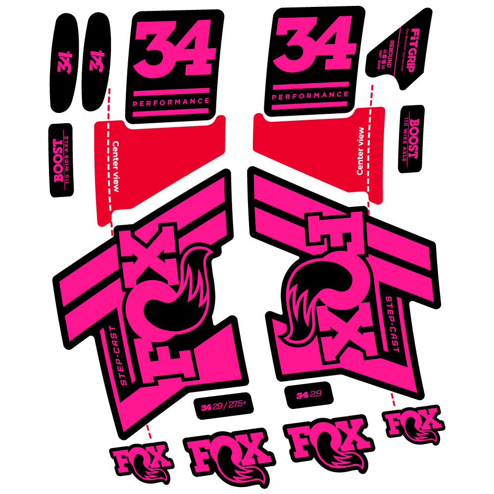 Autocollant Fox 34 SC Performance 2019 Vélo Fourche vinyle autocollant