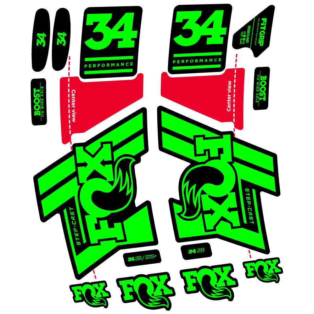 Autocollant Fox 34 SC Performance 2019 Vélo Fourche vinyle autocollant