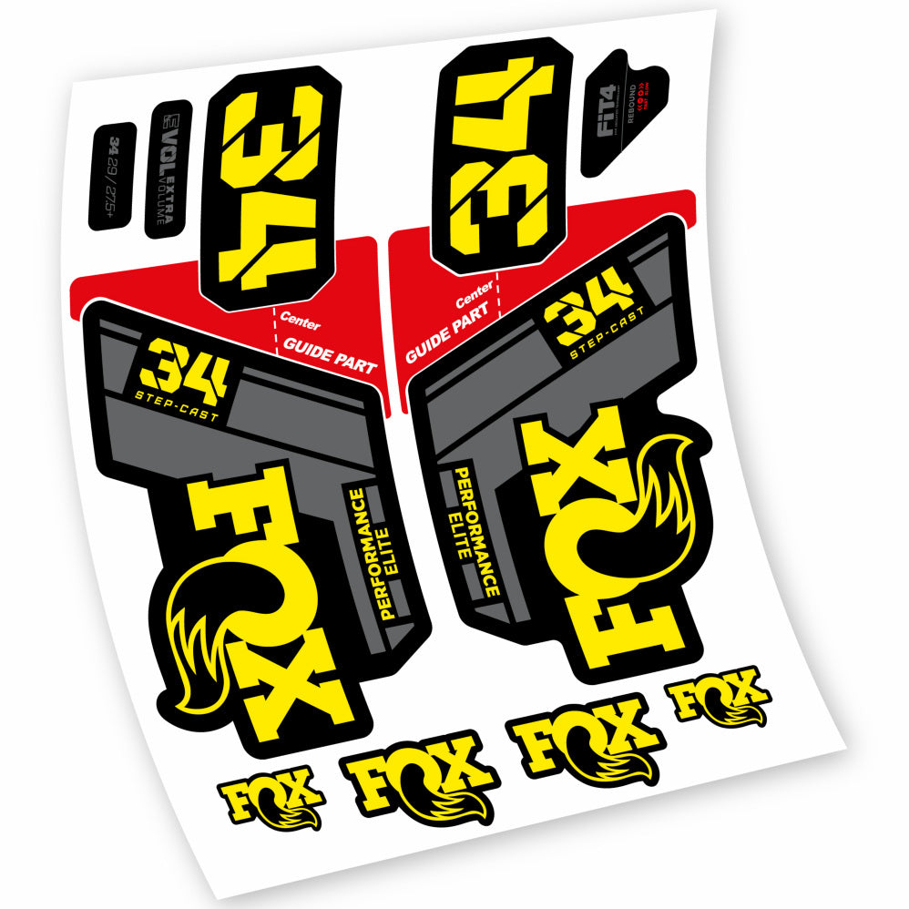 Autocollant Fox 34 Step Cast Elite 2021, Fourche 29, Vélo vinyle sticker