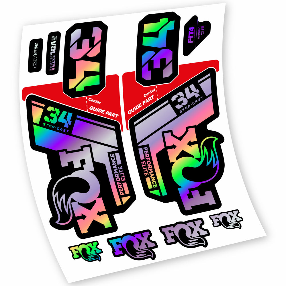 Autocollant Fox 34 Step Cast Elite 2021, Fourche 29, Vélo vinyle sticker