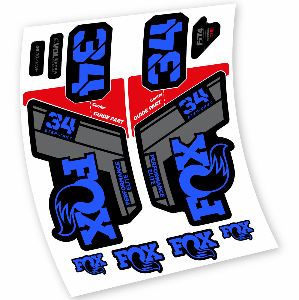 Autocollant Fox 34 Step Cast Elite 2021, Fourche 29, Vélo vinyle sticker