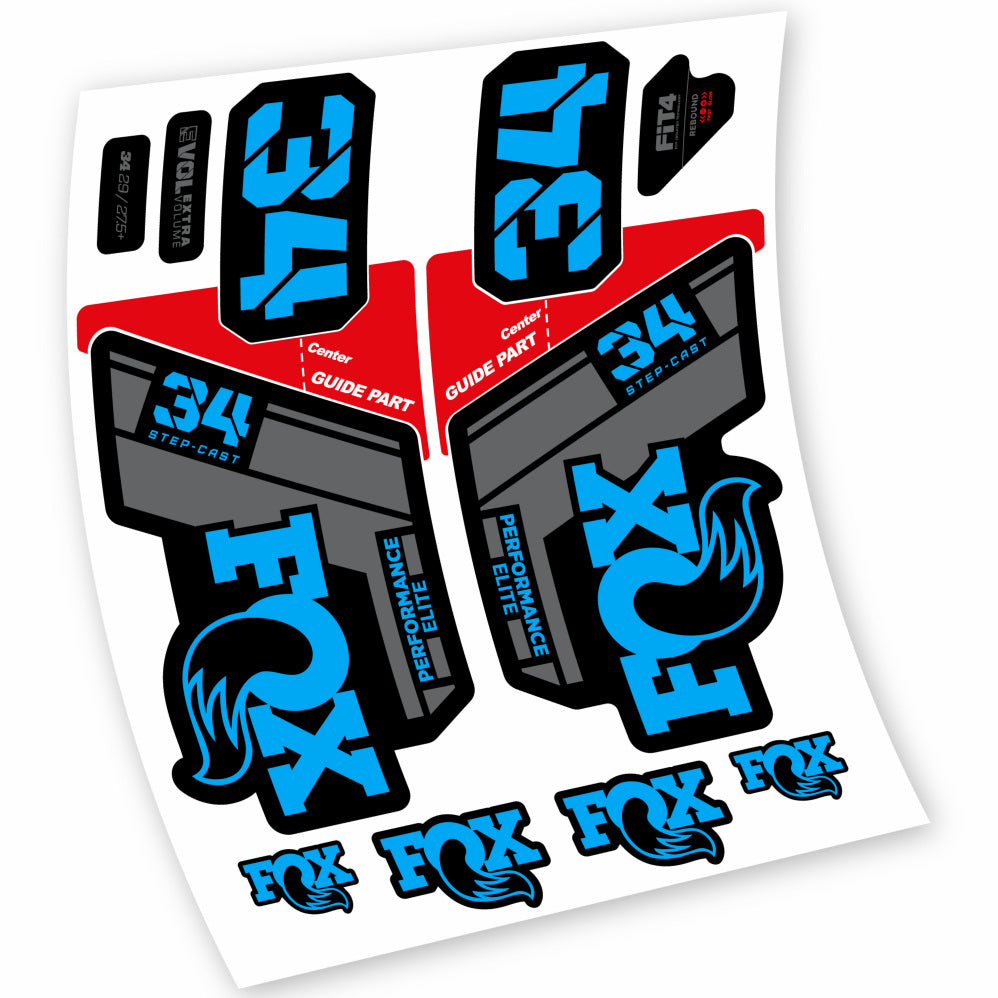 Autocollant Fox 34 Step Cast Elite 2021, Fourche 29, Vélo vinyle sticker
