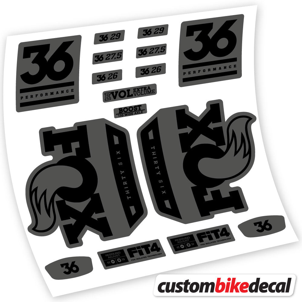 Autocollants en vinyle compatibles avec la fourche Fox 36 Performance 2018–2020 – Autocollants personnalisés durables
