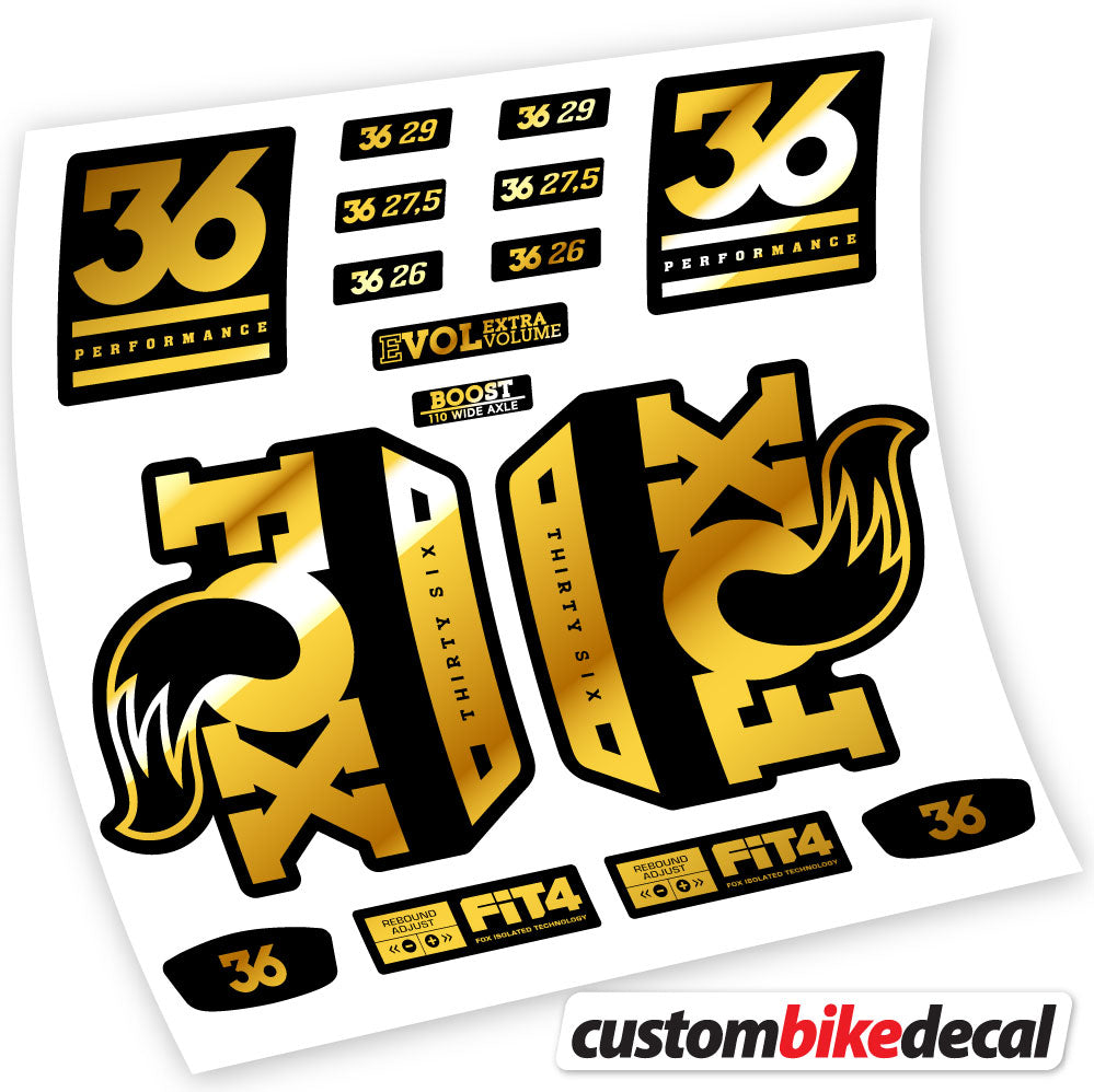 Autocollants en vinyle compatibles avec la fourche Fox 36 Performance 2018–2020 – Autocollants personnalisés durables