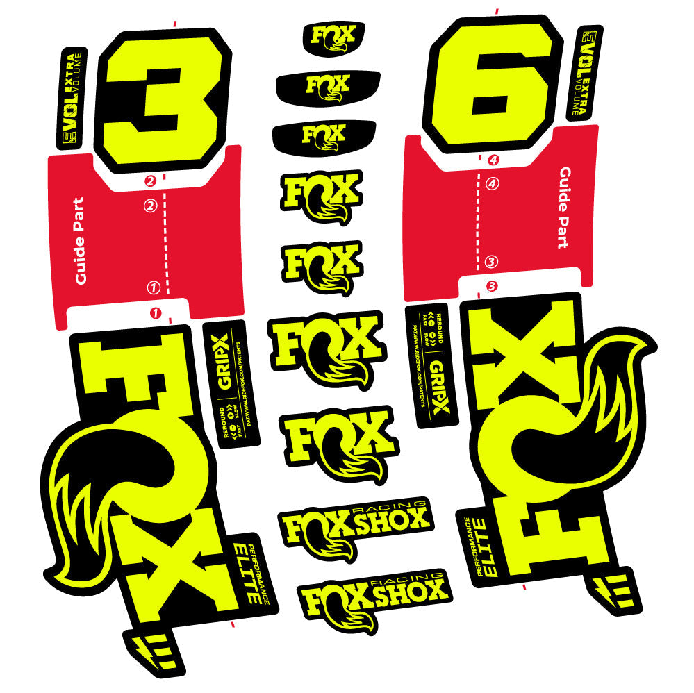Autocollant FOX 36 Performance Elite E-Optimized, Fourche 29, Autocollant Vélo vinyle