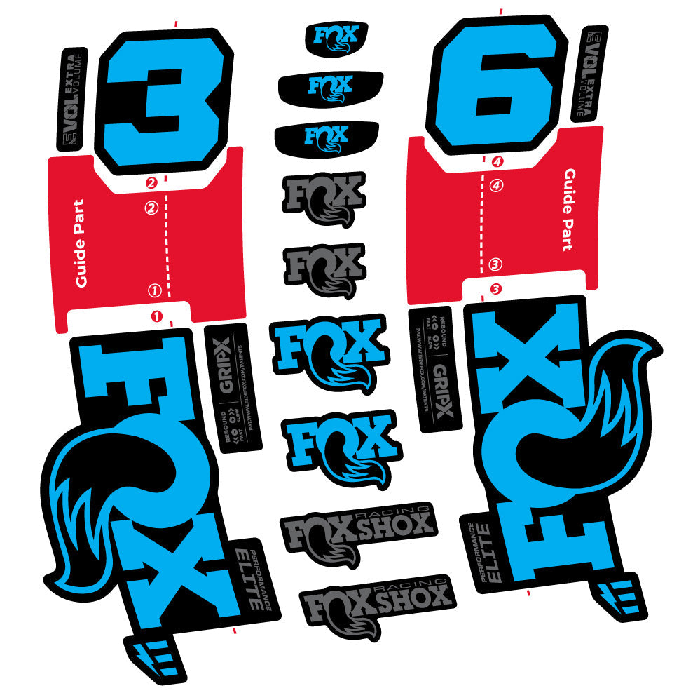 Autocollant FOX 36 Performance Elite E-Optimized, Fourche 29, Autocollant Vélo vinyle