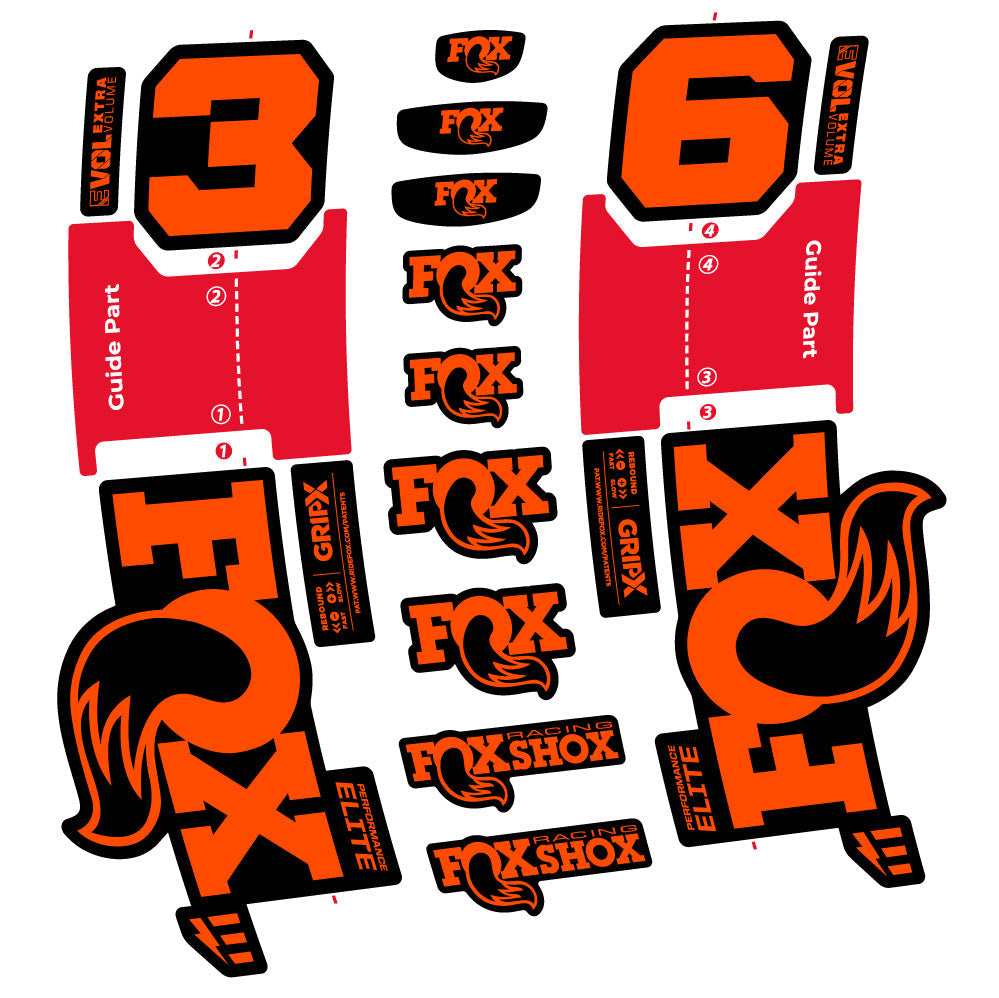 Autocollant FOX 36 Performance Elite E-Optimized, Fourche 29, Autocollant Vélo vinyle