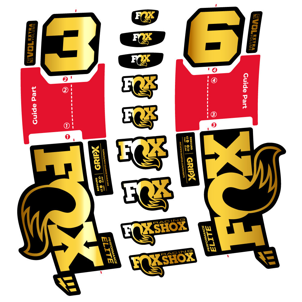 Autocollant FOX 36 Performance Elite E-Optimized, Fourche 29, Autocollant Vélo vinyle