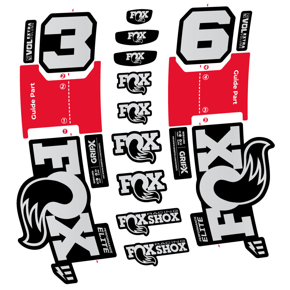 Autocollant FOX 36 Performance Elite E-Optimized, Fourche 29, Autocollant Vélo vinyle