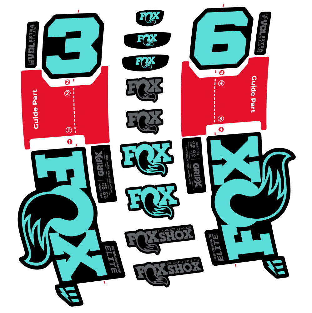 Autocollant FOX 36 Performance Elite E-Optimized, Fourche 29, Autocollant Vélo vinyle