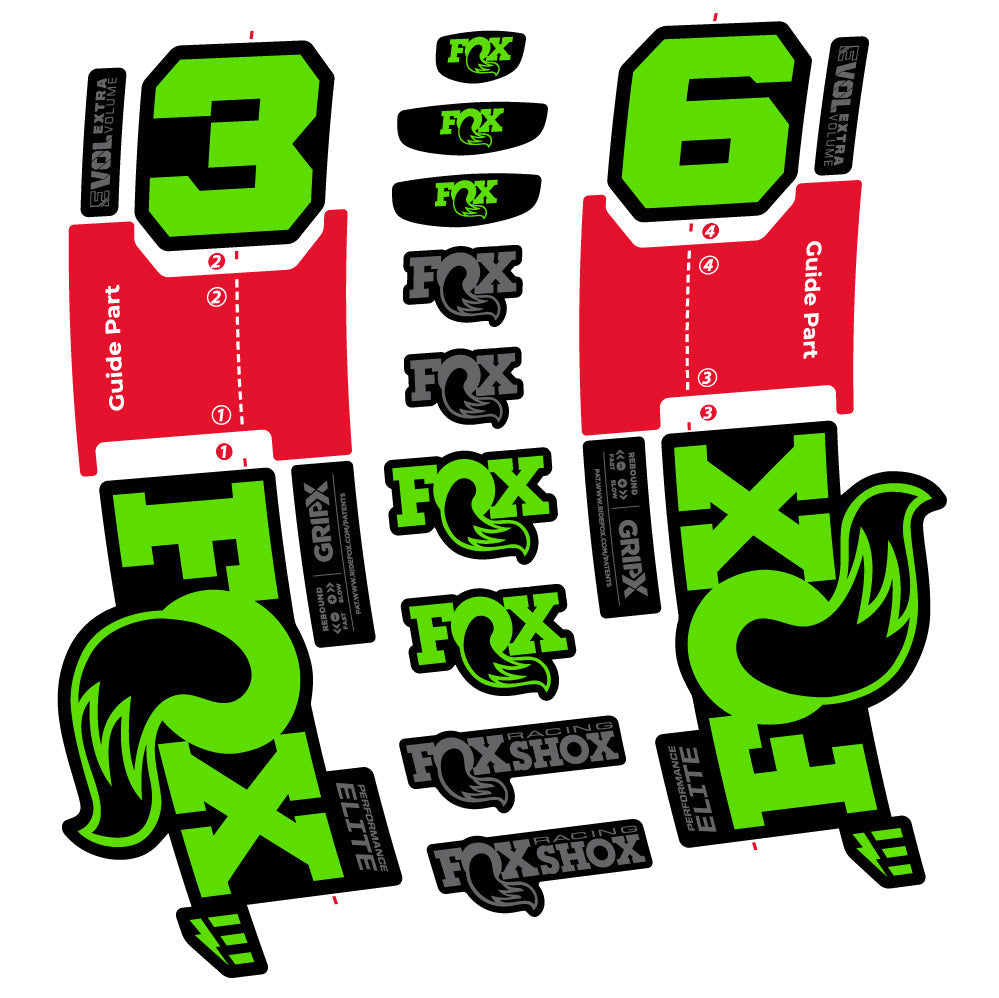 Autocollant FOX 36 Performance Elite E-Optimized, Fourche 29, Autocollant Vélo vinyle