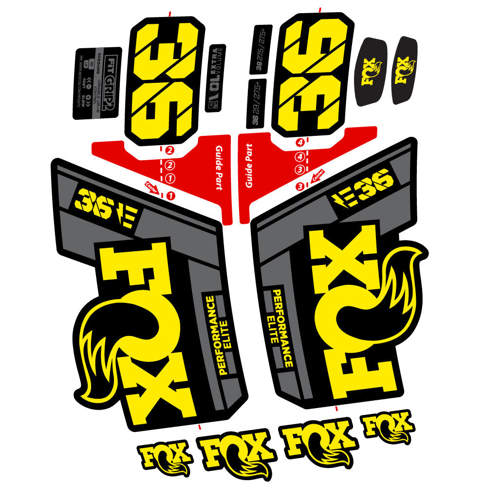 Autocollant FOX 36 Elite E-Vélo, Fourche 29, Vélo vinyle sticker