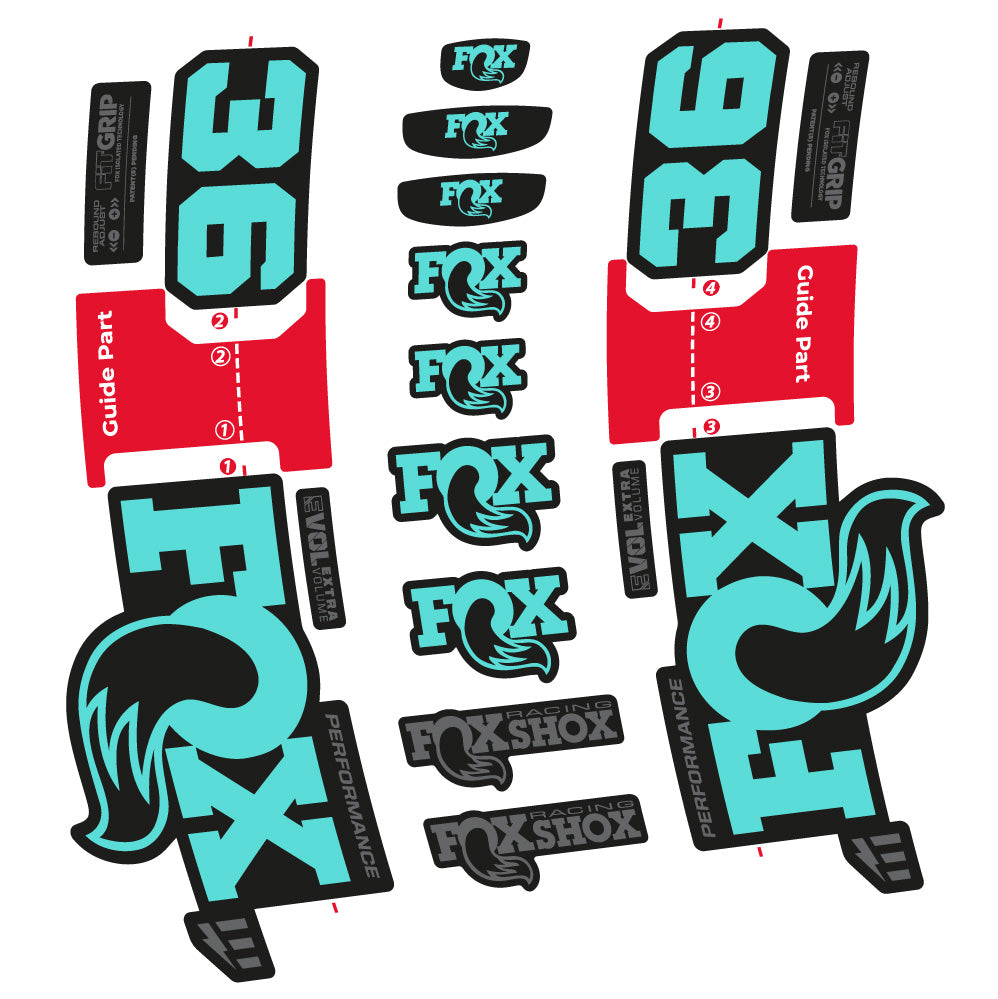 Autocollant Fox 36 Performance E-Optimized, Fourche 29, Autocollant Vélo vinyle
