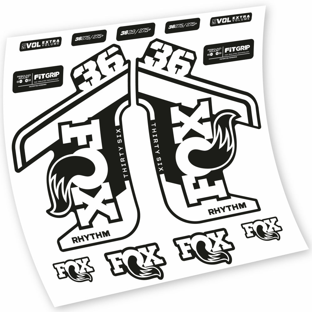 Autocollant Fox 36 Rhythm 2021-2022, Fourche 29, Autocollant Vélo vinyle