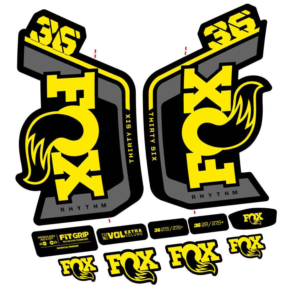 Kit fourche autocollante Fox 36 Rhythm 29 pouces – Compatible avec les modèles 2023-2024 | Autocollants VTT en vinyle