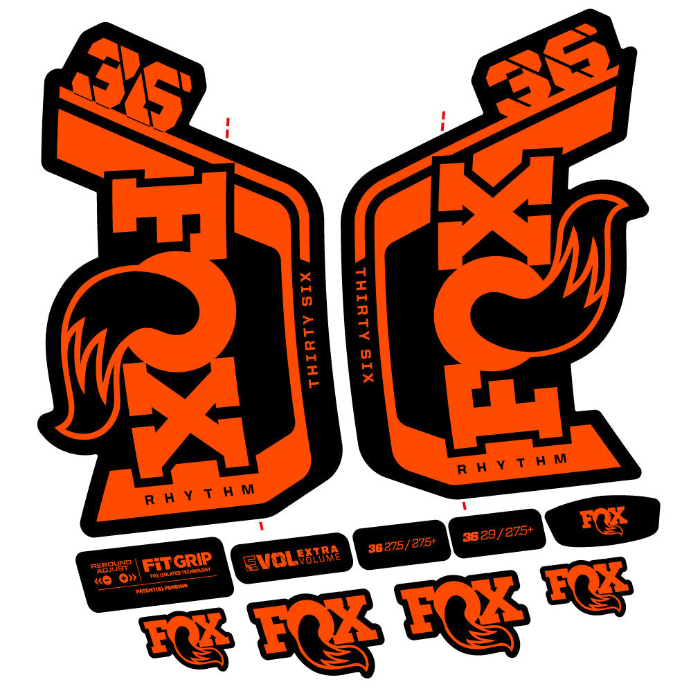 Kit fourche autocollante Fox 36 Rhythm 29 pouces – Compatible avec les modèles 2023-2024 | Autocollants VTT en vinyle