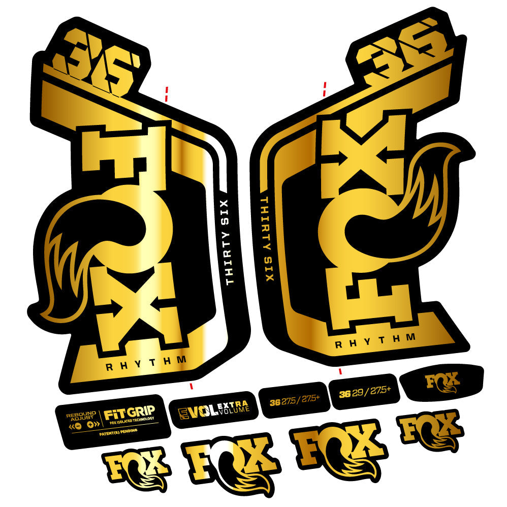 Kit fourche autocollante Fox 36 Rhythm 29 pouces – Compatible avec les modèles 2023-2024 | Autocollants VTT en vinyle