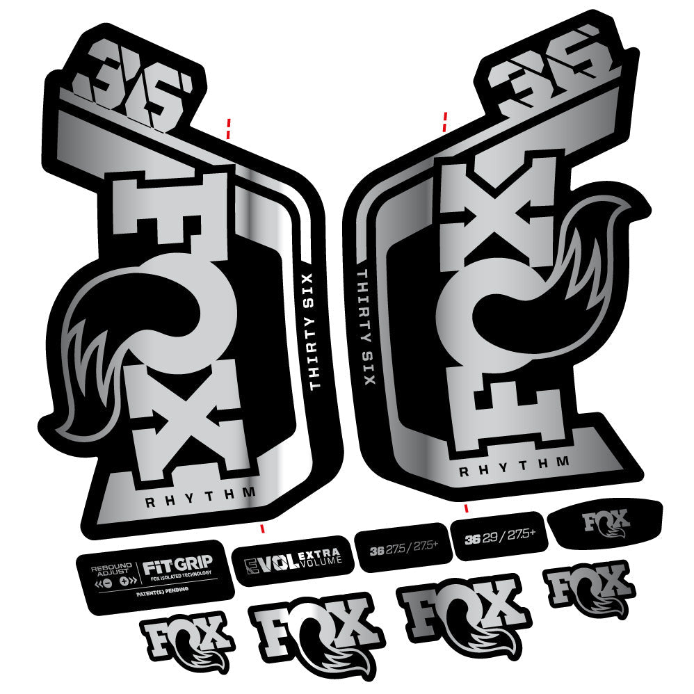 Kit fourche autocollante Fox 36 Rhythm 29 pouces – Compatible avec les modèles 2023-2024 | Autocollants VTT en vinyle