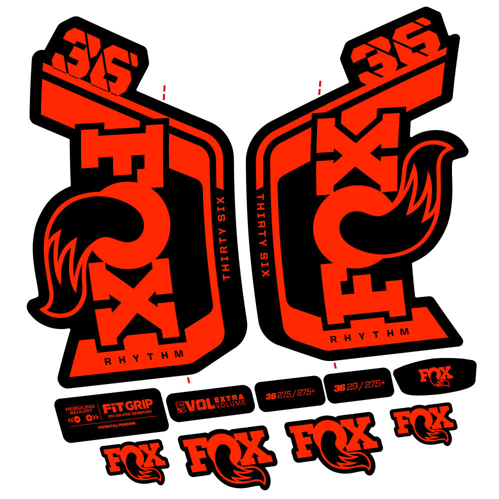 Kit fourche autocollante Fox 36 Rhythm 29 pouces – Compatible avec les modèles 2023-2024 | Autocollants VTT en vinyle